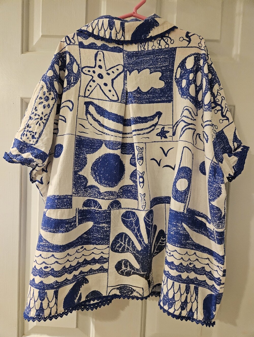 Farm Rio Nautical Short Sleeve Button Up - Picture 4 of 6